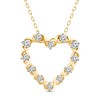 Thumbnail Image 0 of XO from KAY Diamond Heart Necklace 1/3 ct tw Round-cut 10K Yellow Gold 18"