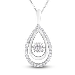 Unstoppable Love Diamond Necklace 1/3 ct tw Round-cut 10K White Gold 19&quot;
