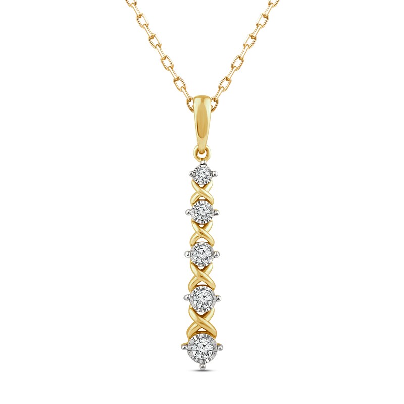 XO from KAY Diamond Necklace 1/10 ct tw Round-cut 10K Yellow Gold 18"