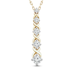 XO from KAY Diamond Necklace 1/2 ct tw Round-cut 10K Yellow Gold 18&quot;