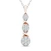 XO from KAY Diamond 3-Stone Necklace 1/4 ct tw Sterling Silver & 10K Rose Gold 18"