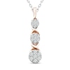 Thumbnail Image 0 of XO from KAY Diamond 3-Stone Necklace 1/4 ct tw Sterling Silver & 10K Rose Gold 18"