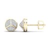 Thumbnail Image 2 of Men's Diamond Pyramid Stud Earrings 1/8 ct tw Round-cut 10K Yellow Gold