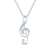 Thumbnail Image 2 of Diamond Treble Clef Necklace Sterling Silver 18"