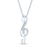 Thumbnail Image 3 of Diamond Treble Clef Necklace Sterling Silver 18"