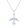 Thumbnail Image 0 of Diamond Airplane Necklace Sterling Silver 18"
