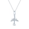 Thumbnail Image 1 of Diamond Airplane Necklace Sterling Silver 18"