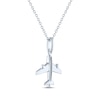 Thumbnail Image 2 of Diamond Airplane Necklace Sterling Silver 18"