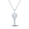 Thumbnail Image 0 of Diamond Key Necklace Sterling Silver 18"