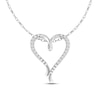 Thumbnail Image 1 of Diamond Accent Heart Necklace Round-cut Sterling Silver 18"