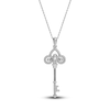 Thumbnail Image 1 of Diamond Key Necklace 1/5 ct tw Round-cut Sterling Silver 18"