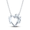 Thumbnail Image 3 of Diamond Angel Heart Necklace Sterling Silver 17.25"