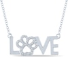 Thumbnail Image 0 of Diamond Love Paw Necklace Sterling Silver 17.25"
