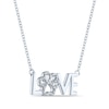 Thumbnail Image 1 of Diamond Love Paw Necklace Sterling Silver 17.25"