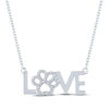 Thumbnail Image 2 of Diamond Love Paw Necklace Sterling Silver 17.25"
