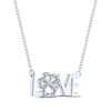 Thumbnail Image 3 of Diamond Love Paw Necklace Sterling Silver 17.25"