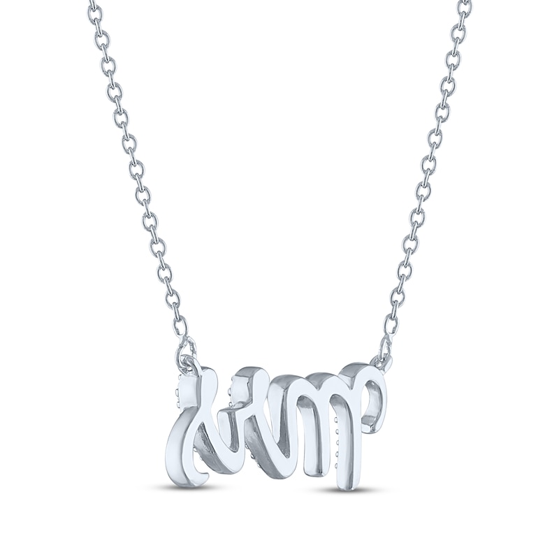 Main Image 4 of Diamond Mrs Necklace Sterling Silver 17.25"