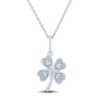 Thumbnail Image 2 of Diamond Clover Necklace Sterling Silver 18"