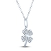 Thumbnail Image 3 of Diamond Clover Necklace Sterling Silver 18"