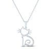 Thumbnail Image 0 of Diamond Cat Necklace Sterling Silver 18"