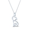 Thumbnail Image 1 of Diamond Cat Necklace Sterling Silver 18"
