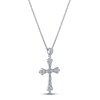 Thumbnail Image 2 of Diamond Cross Necklace 1/10 ct tw Round-cut Sterling Silver 18&quot;