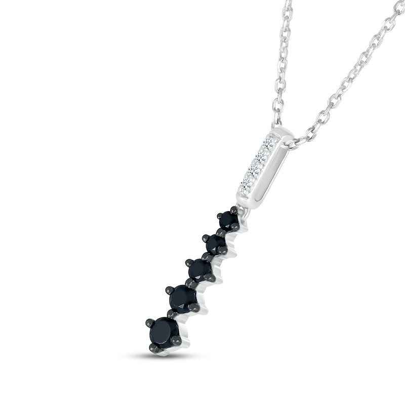 Main Image 2 of Black & White Diamond Necklace 1/3 ct tw 10K White Gold 18"