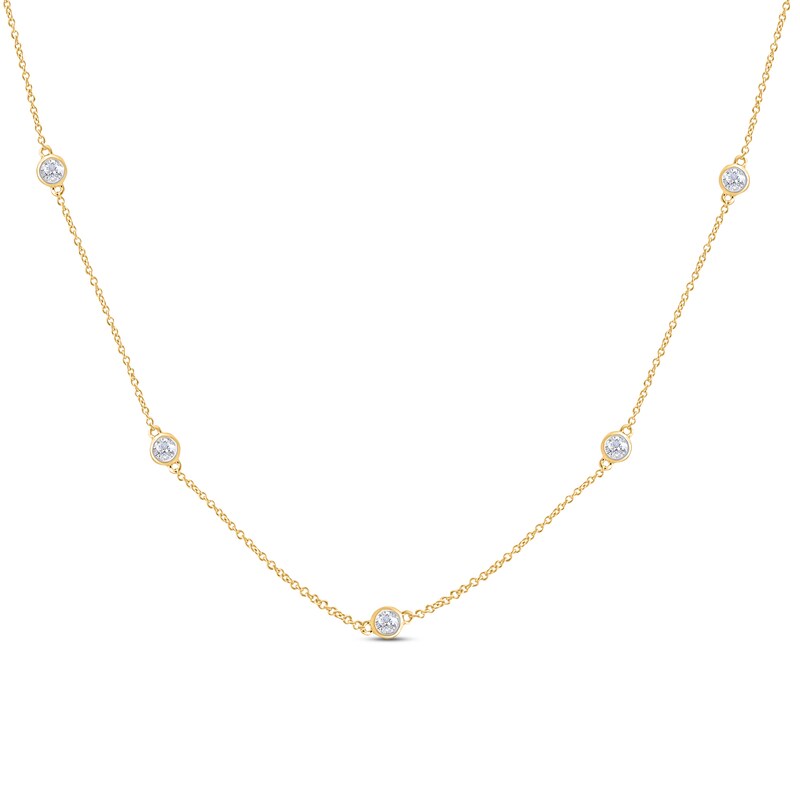 Diamond Necklace 1/4 ct tw Round-cut 10K Yellow Gold 18"