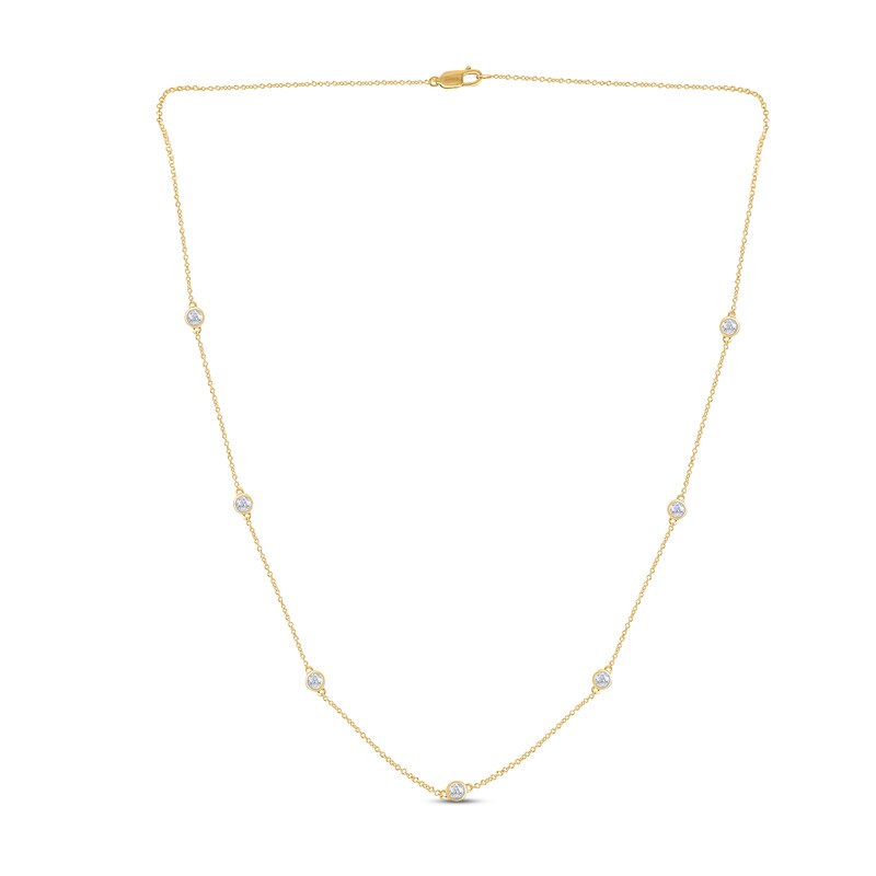 Diamond Necklace 1/4 ct tw Round-cut 10K Yellow Gold 18"