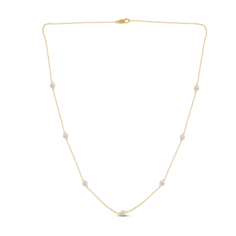 Diamond Necklace 1/4 ct tw Round-cut 10K Yellow Gold 18"