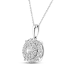 Thumbnail Image 2 of Diamond Necklace 1 ct tw Round-cut 10K White Gold 18"