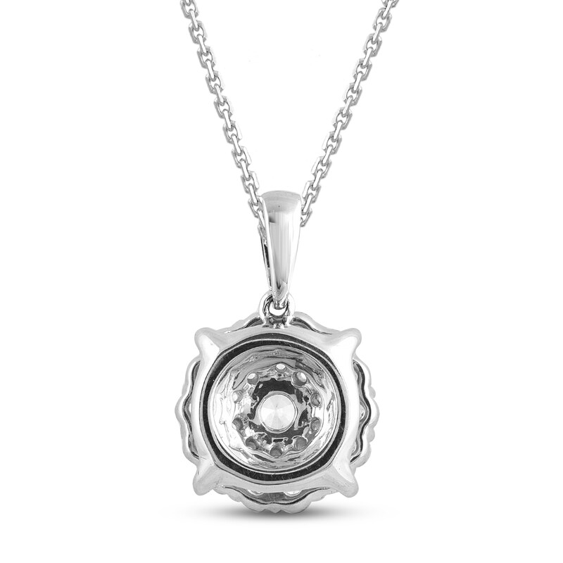 Main Image 3 of Diamond Necklace 1 ct tw Round-cut 10K White Gold 18"