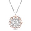 Thumbnail Image 1 of Diamond Necklace 1/2 ct tw Round-cut Sterling Silver & 10K Rose Gold 18"