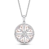 Thumbnail Image 1 of Diamond Openwork Necklace 1/3 ct tw Round-cut Sterling Silver & 10K Rose Gold 18"