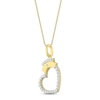 Thumbnail Image 2 of Diamond Nurse Heart Necklace 1/6 ct tw Round-cut 10K Yellow Gold 18"