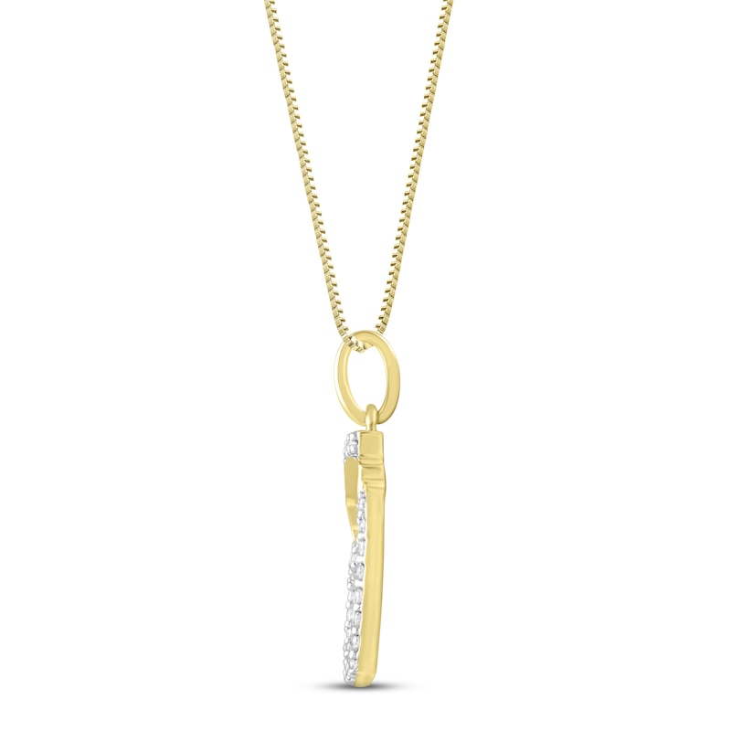 Main Image 3 of Diamond Nurse Heart Necklace 1/6 ct tw Round-cut 10K Yellow Gold 18"