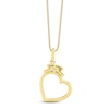 Thumbnail Image 4 of Diamond Nurse Heart Necklace 1/6 ct tw Round-cut 10K Yellow Gold 18"