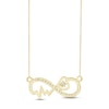 Thumbnail Image 3 of Diamond Heartbeat Infinity Necklace 1/10 ct tw Round-cut 10K Yellow Gold 18"