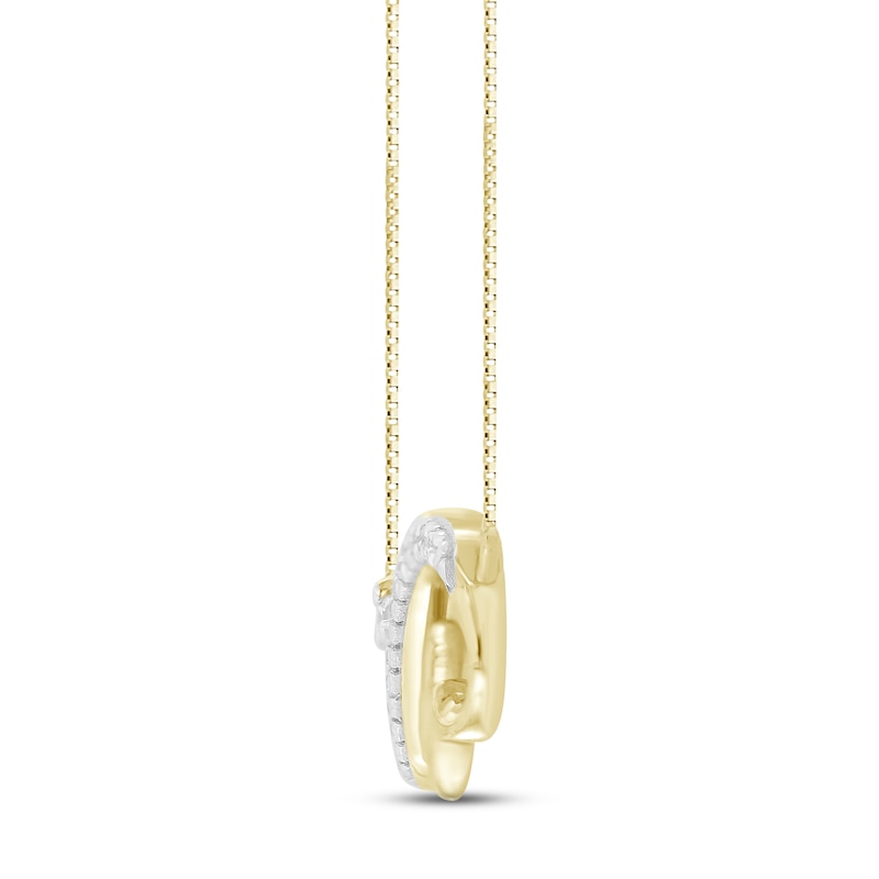 Main Image 4 of Diamond Heartbeat Infinity Necklace 1/10 ct tw Round-cut 10K Yellow Gold 18"