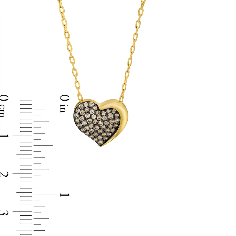 Main Image 3 of Godiva x Le Vian Diamond Heart Necklace 3/8 ct tw 14K Honey Gold 19"