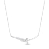 Thumbnail Image 0 of Diamond Bar Necklace 1/2 ct tw Round & Baguette-cut 10K White Gold 18"
