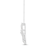 Thumbnail Image 2 of Diamond Heart Necklace 1/2 ct tw Round & Baguette-cut 10K White Gold 18"
