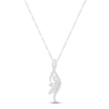 Thumbnail Image 1 of Diamond Leaf Swirl Necklace 1/5 ct tw Round-cut Sterling Silver 18"