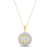 Thumbnail Image 0 of Diamond Halo Necklace 1/2 ct tw Round-cut 10K Two-Tone Gold 18"