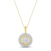 Thumbnail Image 0 of Diamond Halo Necklace 1/2 ct tw Round-cut 10K Two-Tone Gold 18"