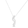 Thumbnail Image 1 of Diamond Twist Necklace 1/5 ct tw Round & Baguette-cut Sterling Silver 18"