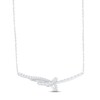 Thumbnail Image 1 of Diamond Bar Necklace 1 ct tw Round & Baguette-cut 10K White Gold 18"