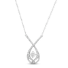 Thumbnail Image 2 of Love Entwined Diamond Necklace 1/4 ct tw Round-cut 10K White Gold 18"