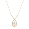 Thumbnail Image 0 of Love Entwined Diamond Necklace 1/5 ct tw Round-cut 10K Yellow Gold 18"