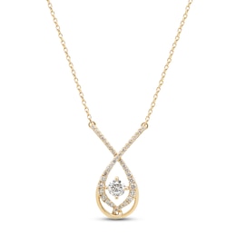 Love Entwined Diamond Necklace 1/5 ct tw Round-cut 10K Yellow Gold 18&quot;